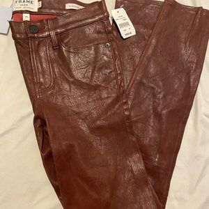NWT Neiman Marcus exclusive leather frame pants